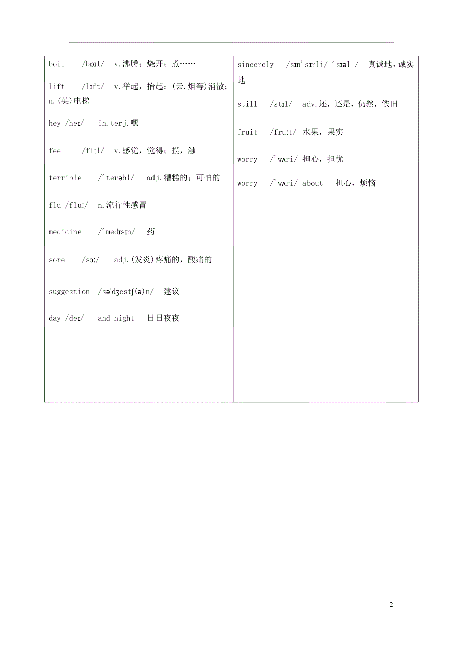 八年级英语上册 unit 2 keeping healthy topic 1 you should brush your teeth twice a day section c辅学导学案（无答案）（新版）仁爱版_第2页