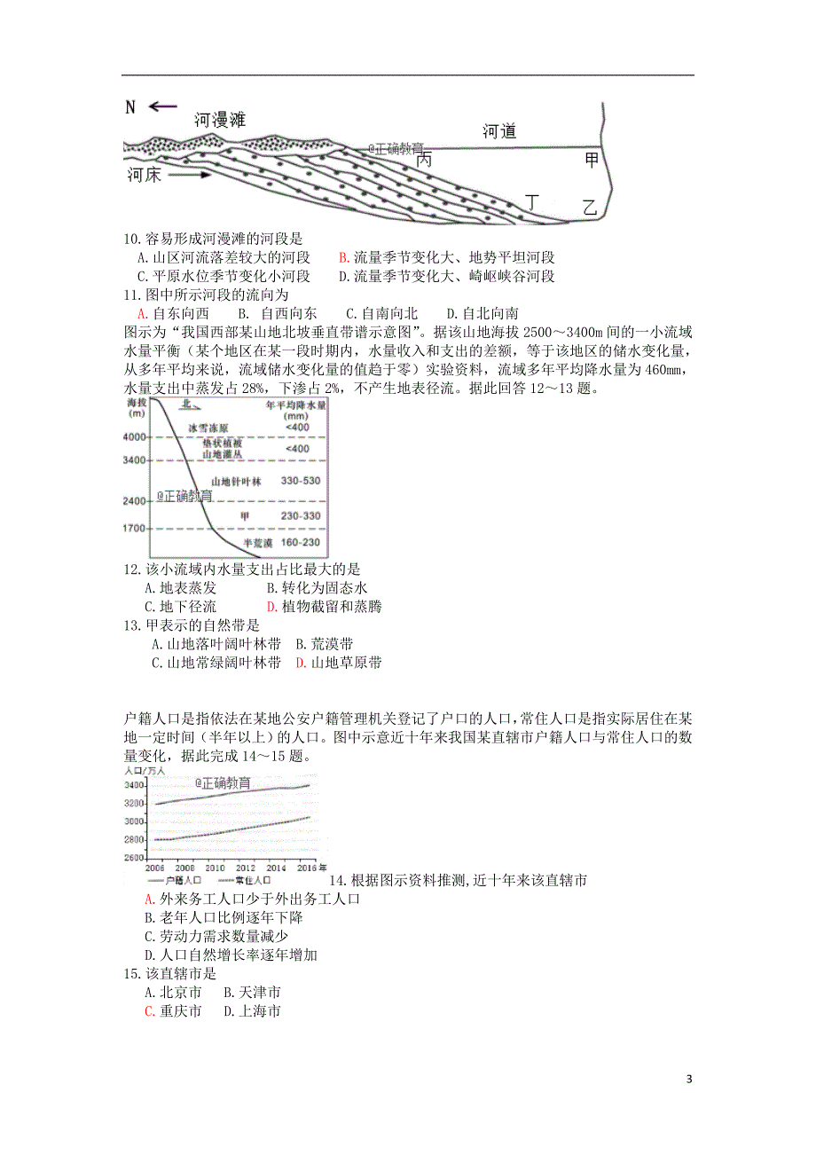 辽宁省六校协作体2018-2019学年高二地理上学期初考试试题_第3页