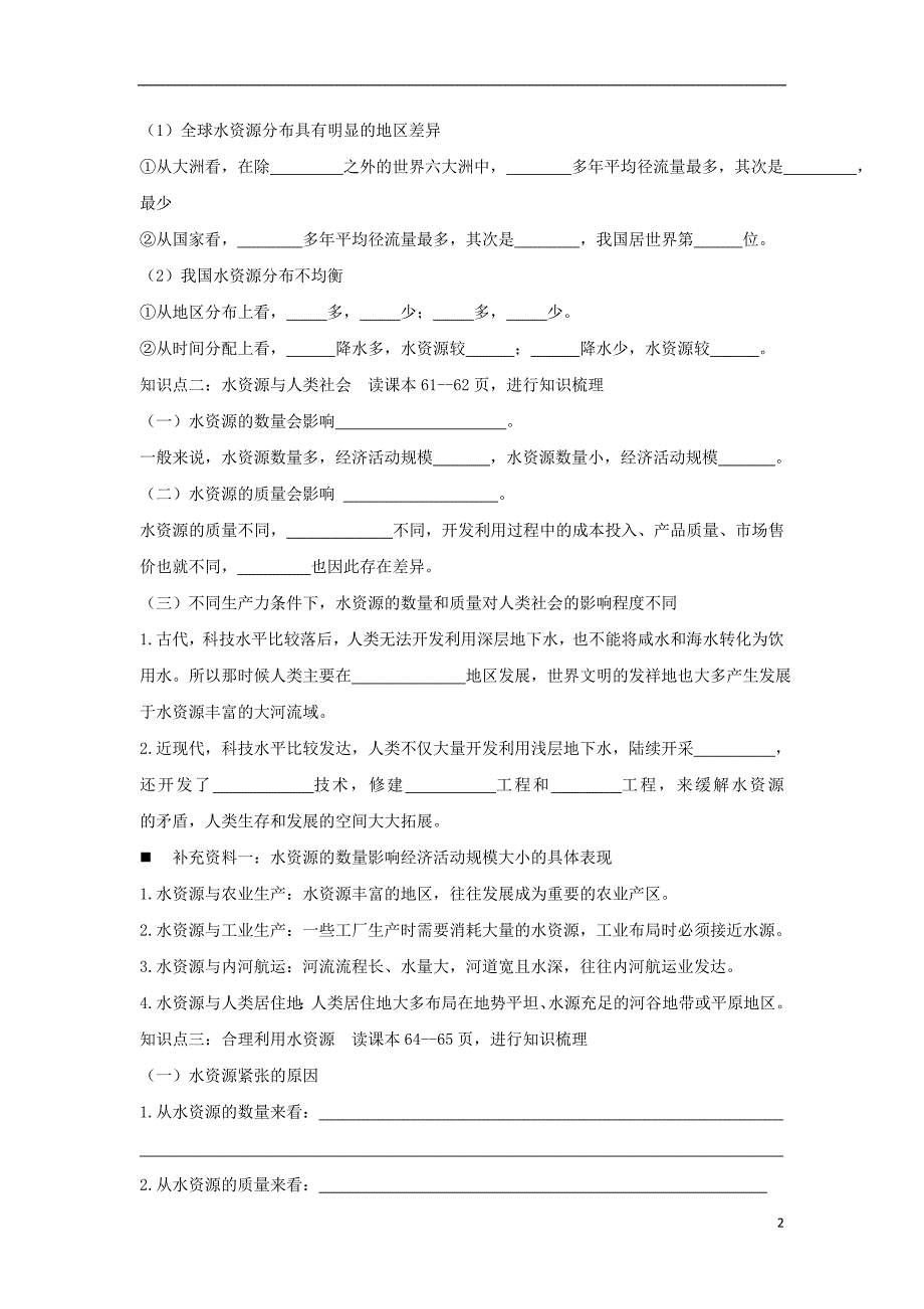 2018-2019学年高中地理 第三章 地球上的水 3.3 水资源的合理利用学案3 新人教版必修1_第2页