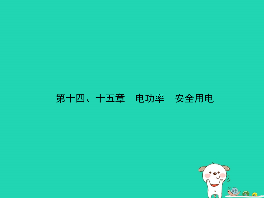 2019届中考物理 第十四、十五章 电功率 安全用电复习课件_第1页