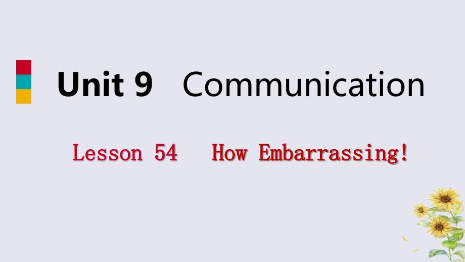 2018-2019学年九年级英语下册 unit 9 communication lesson 54 how embarrassing课件 （新版）冀教版_第1页