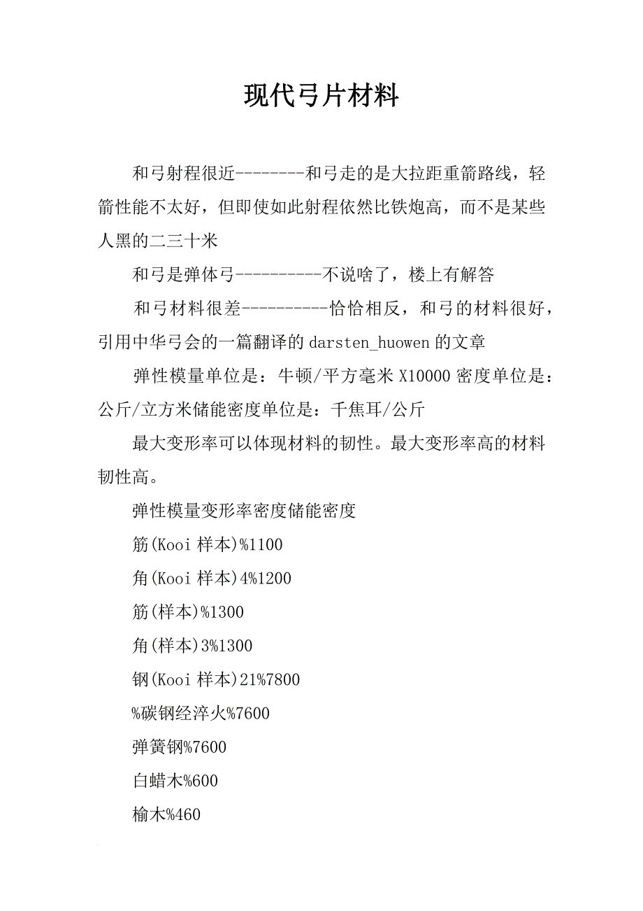 现代弓片材料_第1页