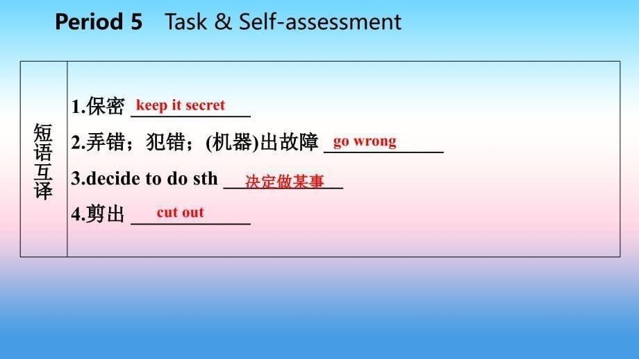2018年秋八年级英语上册 unit 4 do it yourself period 5 task & self-assessment导学课件 （新版）牛津版_第5页