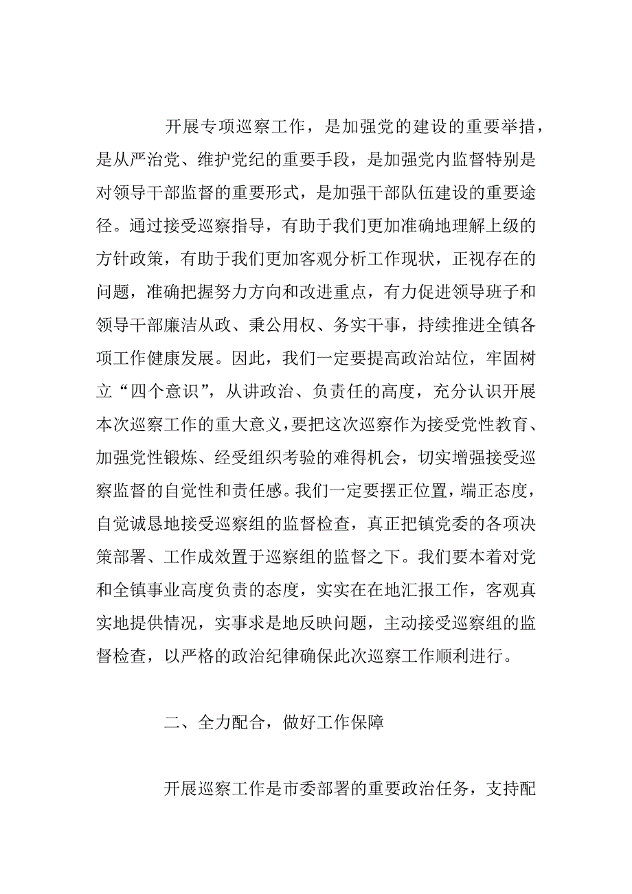 xx在市委第五专项巡察组巡察乡镇工作动员会上的表态发言_第2页