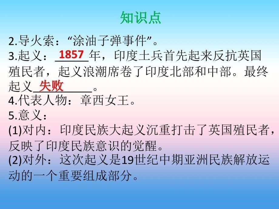 九年级历史下册 第1单元 殖民地人民的反抗与资本主义制度的扩展 第1课 殖民地人民的反抗斗争(知识点＋难点＋练习)课件 新人教版_第5页