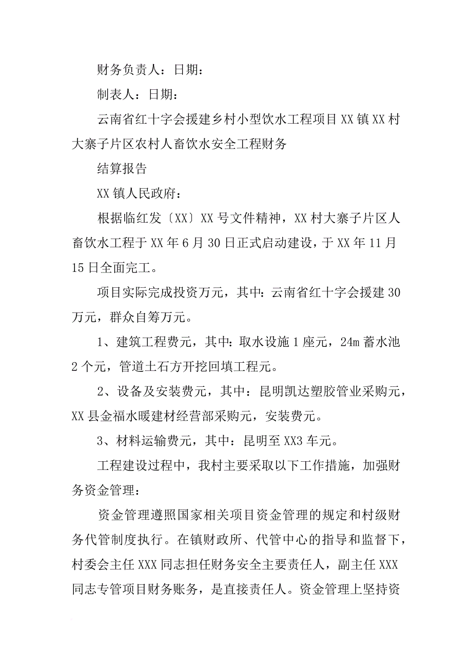 项目财务结算报告_第4页