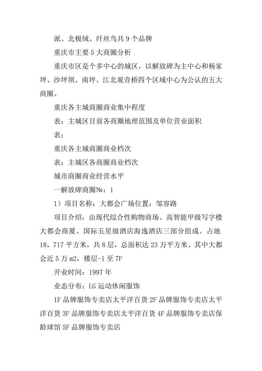 重庆各商圈详细消费者调查报告85p(共3篇)_第5页