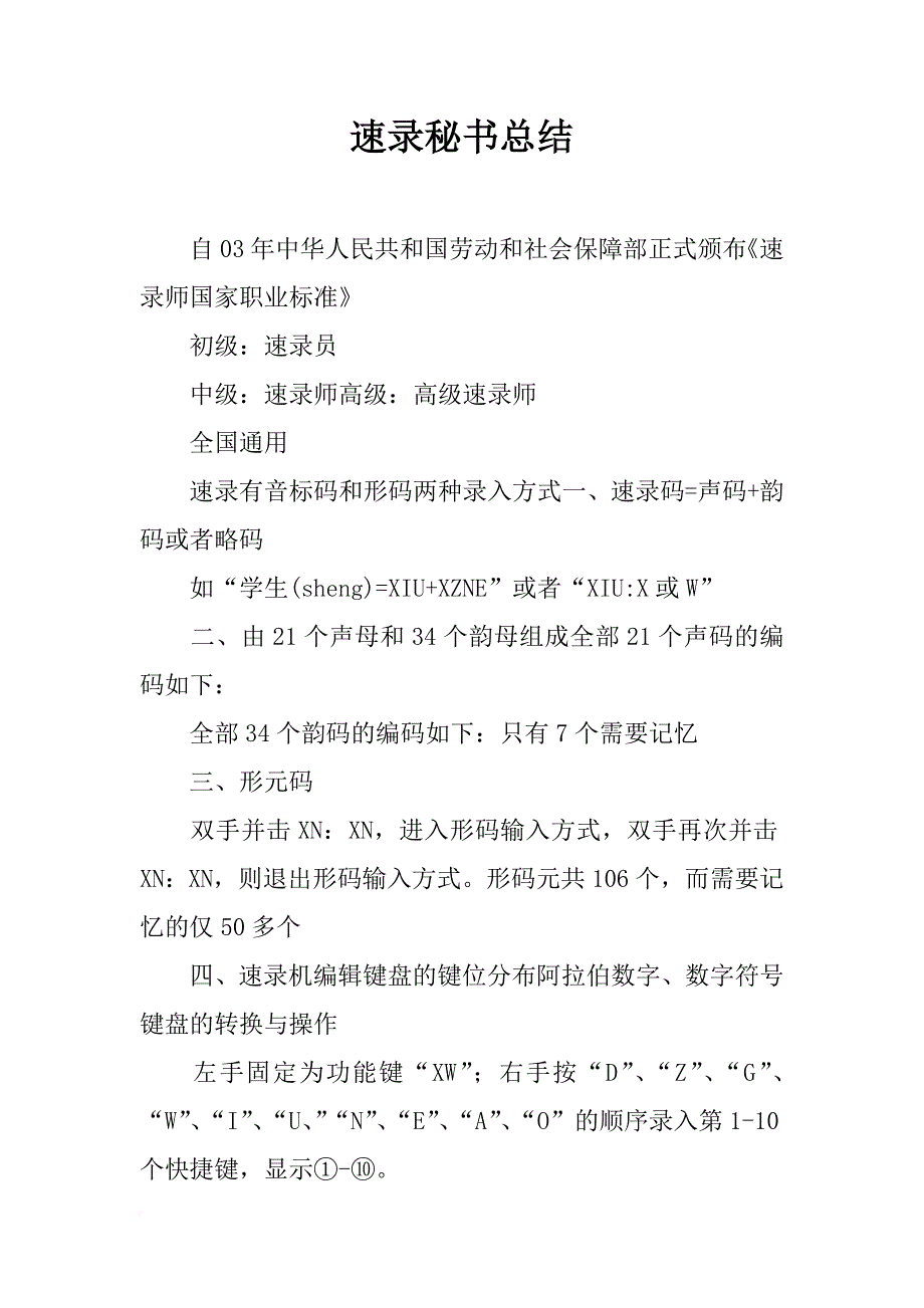 速录秘书总结_第1页