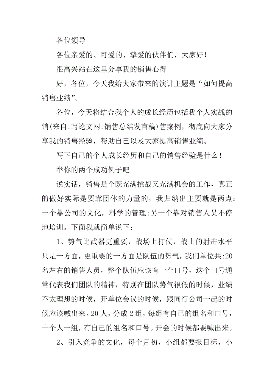 销售总结发言稿_第2页