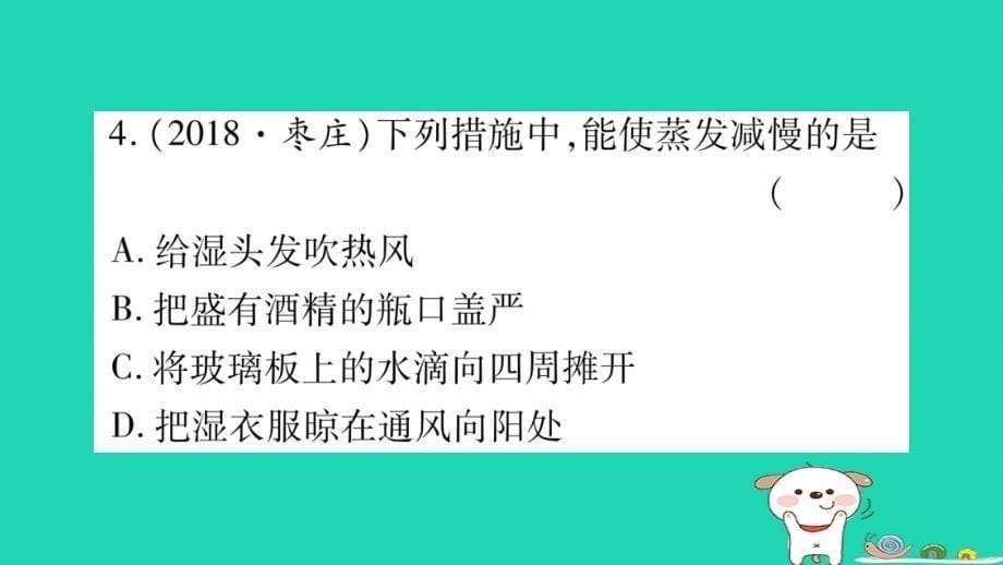 2019年中考物理 第03讲 物态变化教材课后作业课件_第5页