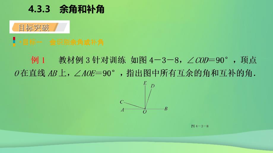 2018年秋七年级数学上册 第4章 4.3 角 4.3.3 余角和补角（听课）课件 （新版）新人教版_第4页