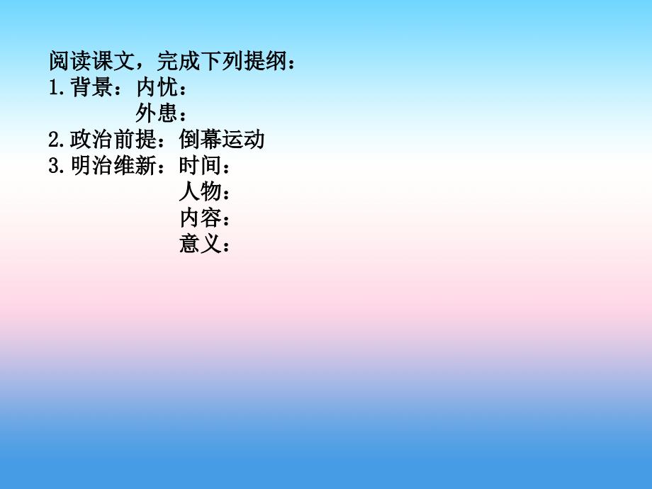 九年级历史下册 第1单元 殖民地人民的反抗与资本主义制度的扩展 第4课 日本明治维新课件4 新人教版_第2页