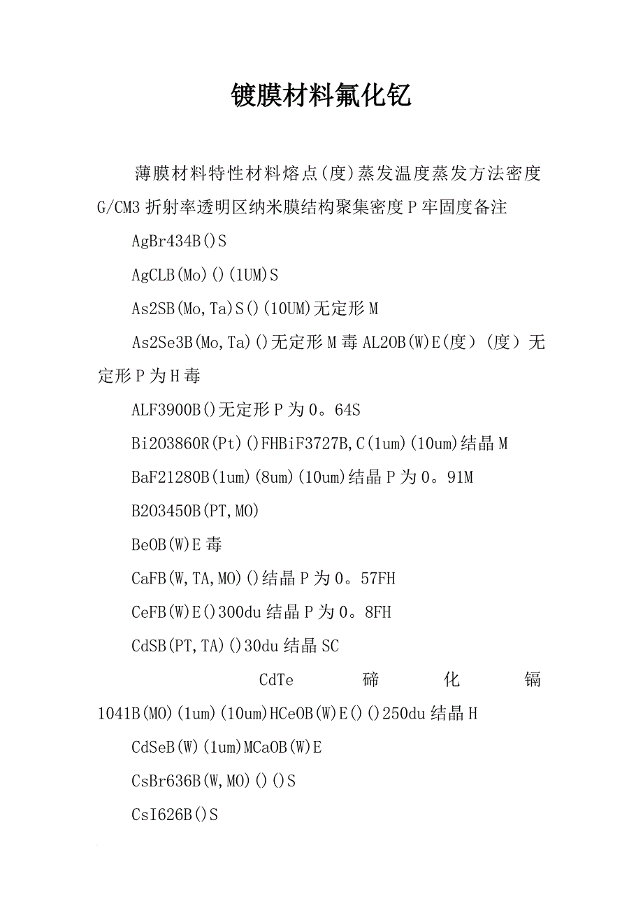 镀膜材料氟化钇_第1页