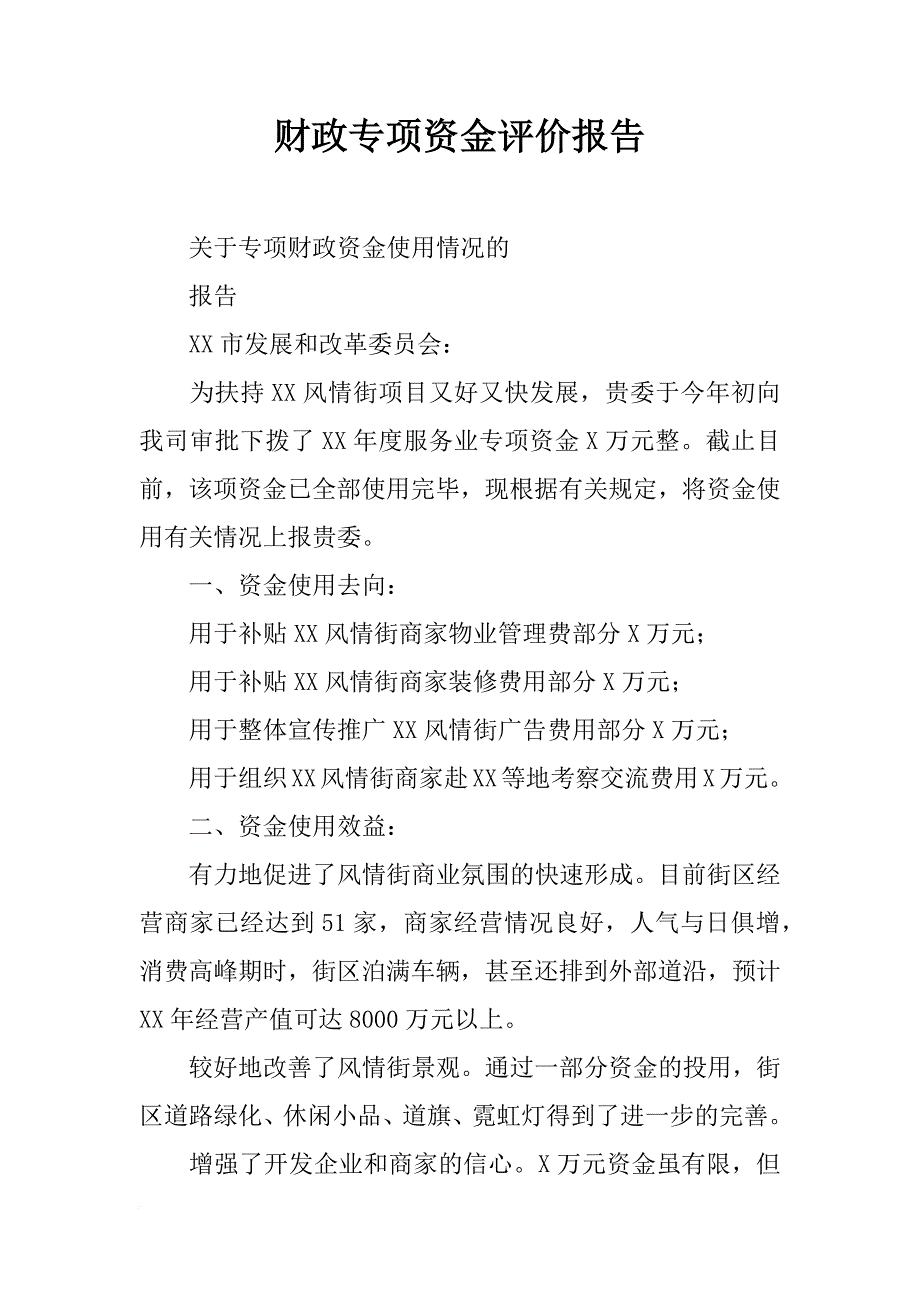 财政专项资金评价报告_第1页