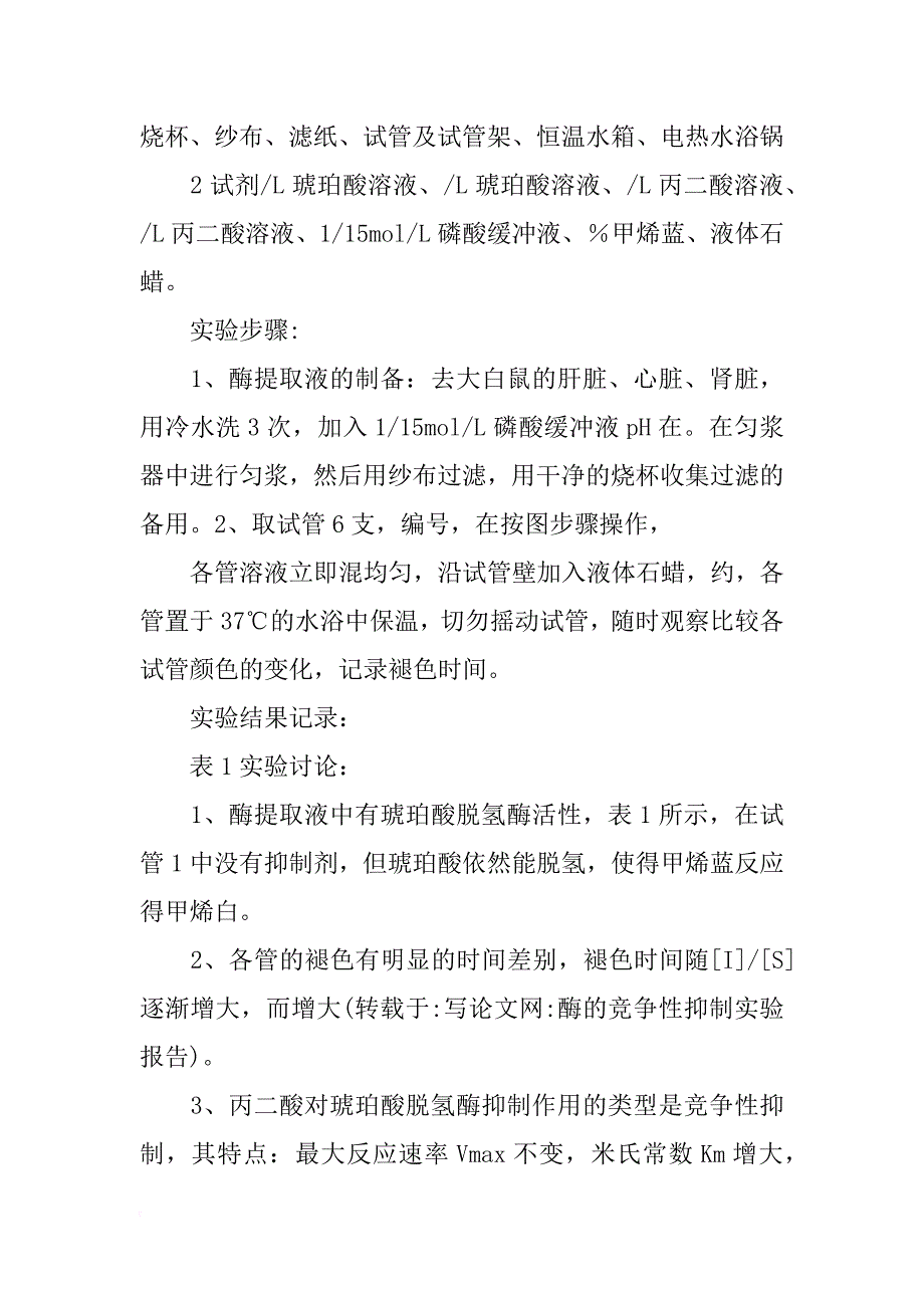 酶的竞争性抑制实验报告_第2页