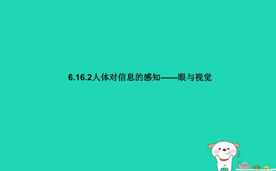 八年级生物上册 6.16.2人体对信息的感知（眼与视觉）课件1 （新版）苏科版_第1页