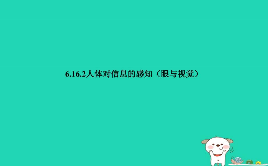 八年级生物上册 6.16.2人体对信息的感知（眼与视觉）课件2 （新版）苏科版_第1页