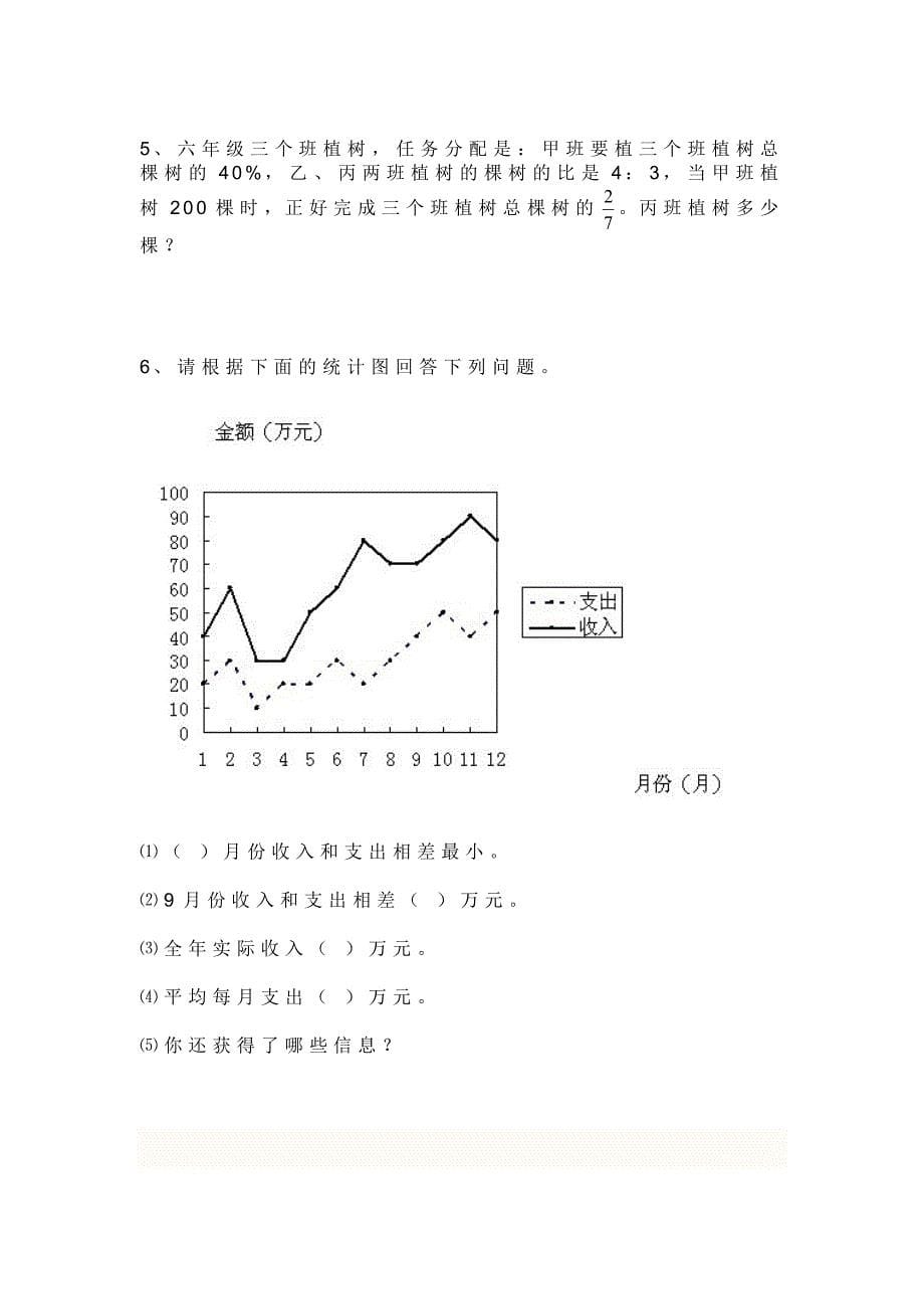 2018小升初数学试卷与答案_第5页