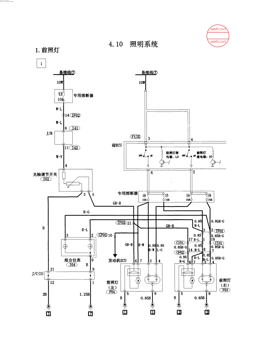 4212  哈飞赛豹电路图——原厂照面系统_第1页