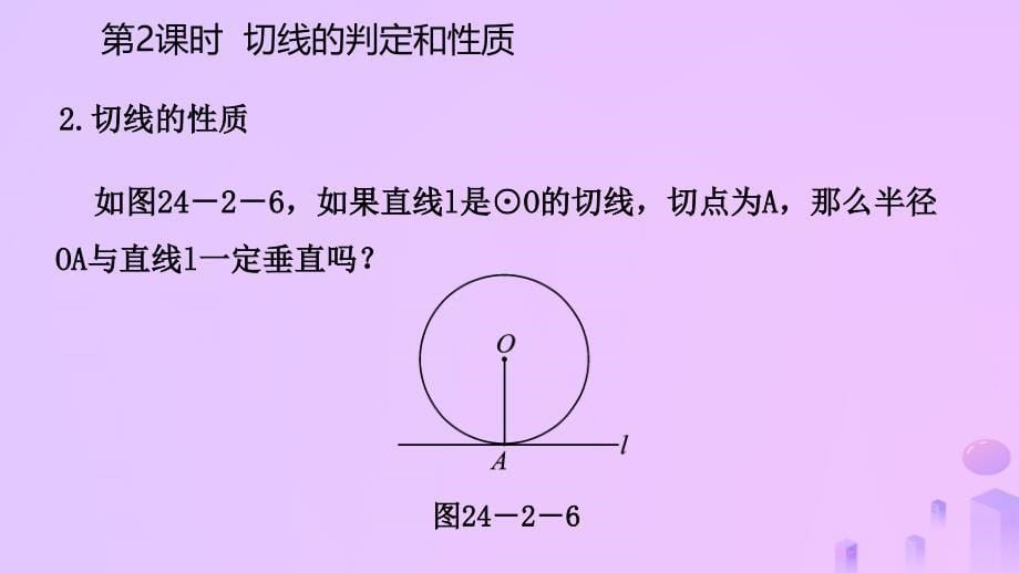 2018年秋九年级数学上册 第24章 圆 24.2 点和圆、直线和圆的位置关系 24.2.2 切线的判定和性质（预习）课件 （新版）新人教版_第5页