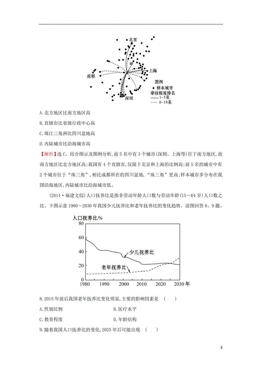 2019版高考地理一轮复习 区域地理 课时提升作业十三 第13讲 中国的疆域 行政区划 人口和民族_第3页