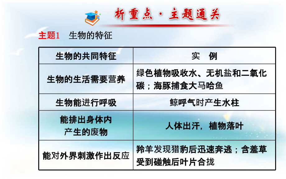 2017年人教版七年级上册生物第1单元生物和生物圈复习课件_第3页