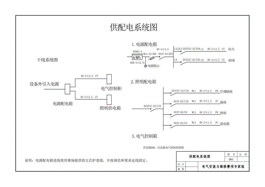 2016年全国中职技能大赛电气安装与维修选手用图_第1页