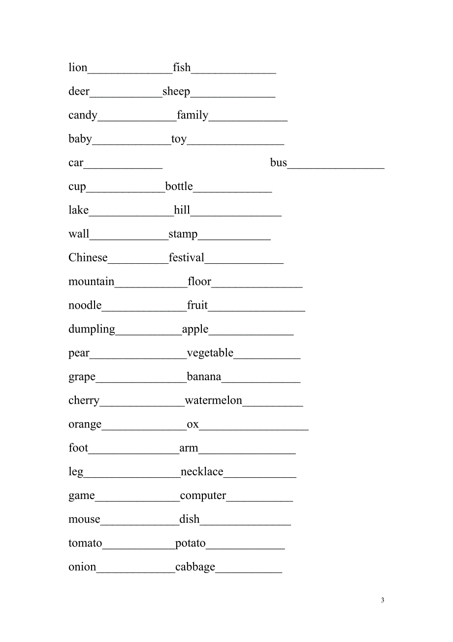 小学英语名词单数变复数规则与练习_第3页