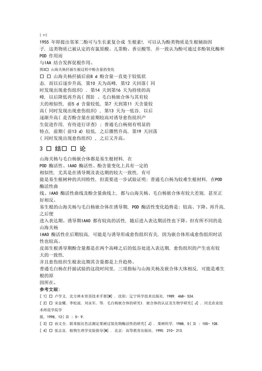 山海关杨扦插生根过程中几种生理生化指标的变化_第4页