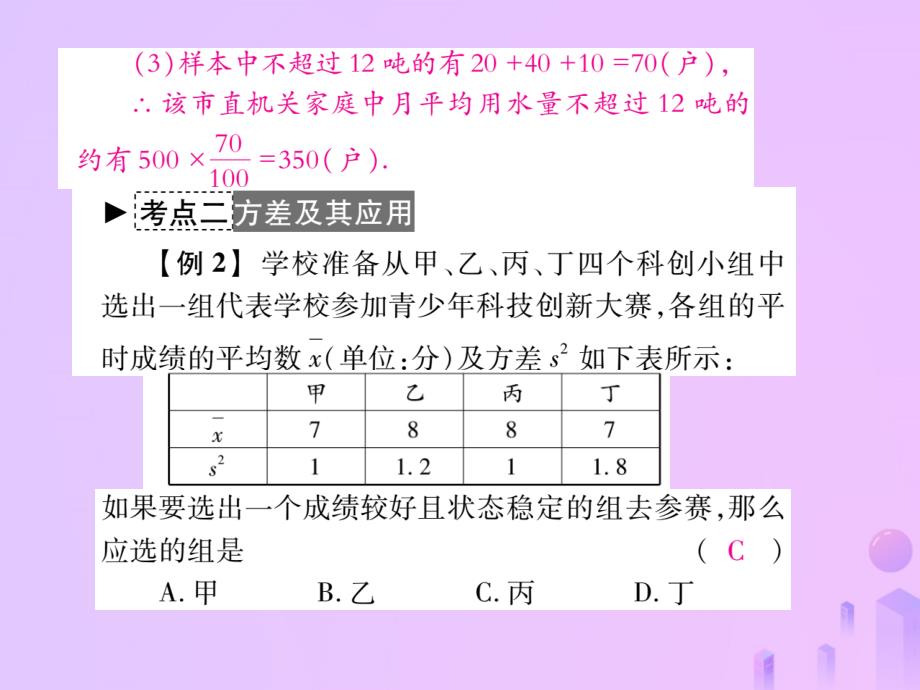 2018年秋八年级数学上册 第六章 数据的分析章末复习与小结作业课件 （新版）北师大版_第4页