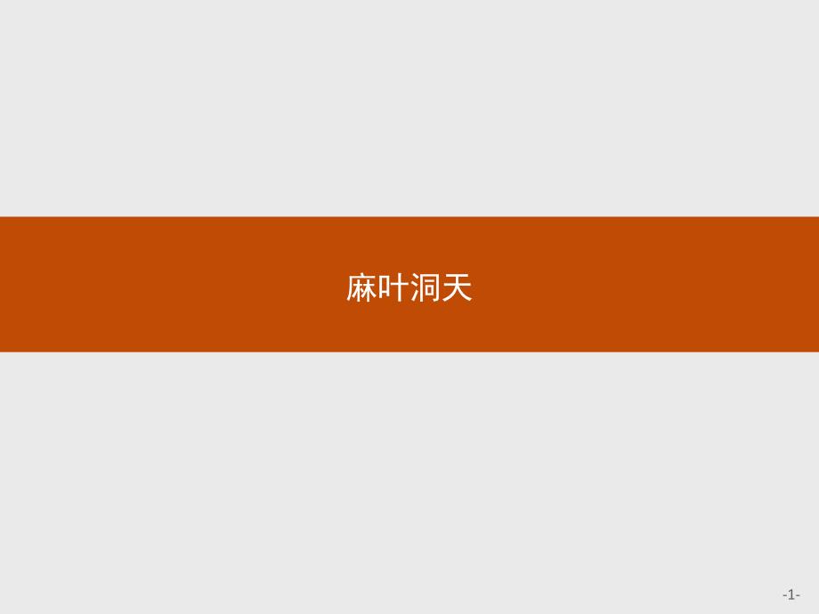 2018-2019学年人教版选修《中国文化经典研读》：第八单元 科学之光8.2麻叶洞天 课件（共19页）_第1页