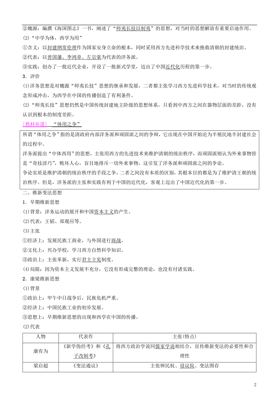 2019高考历史一轮复习 第13单元 近代以来中国的思想解放潮流和理论成果 第29讲 近代中国的思想解放潮流学案_第2页