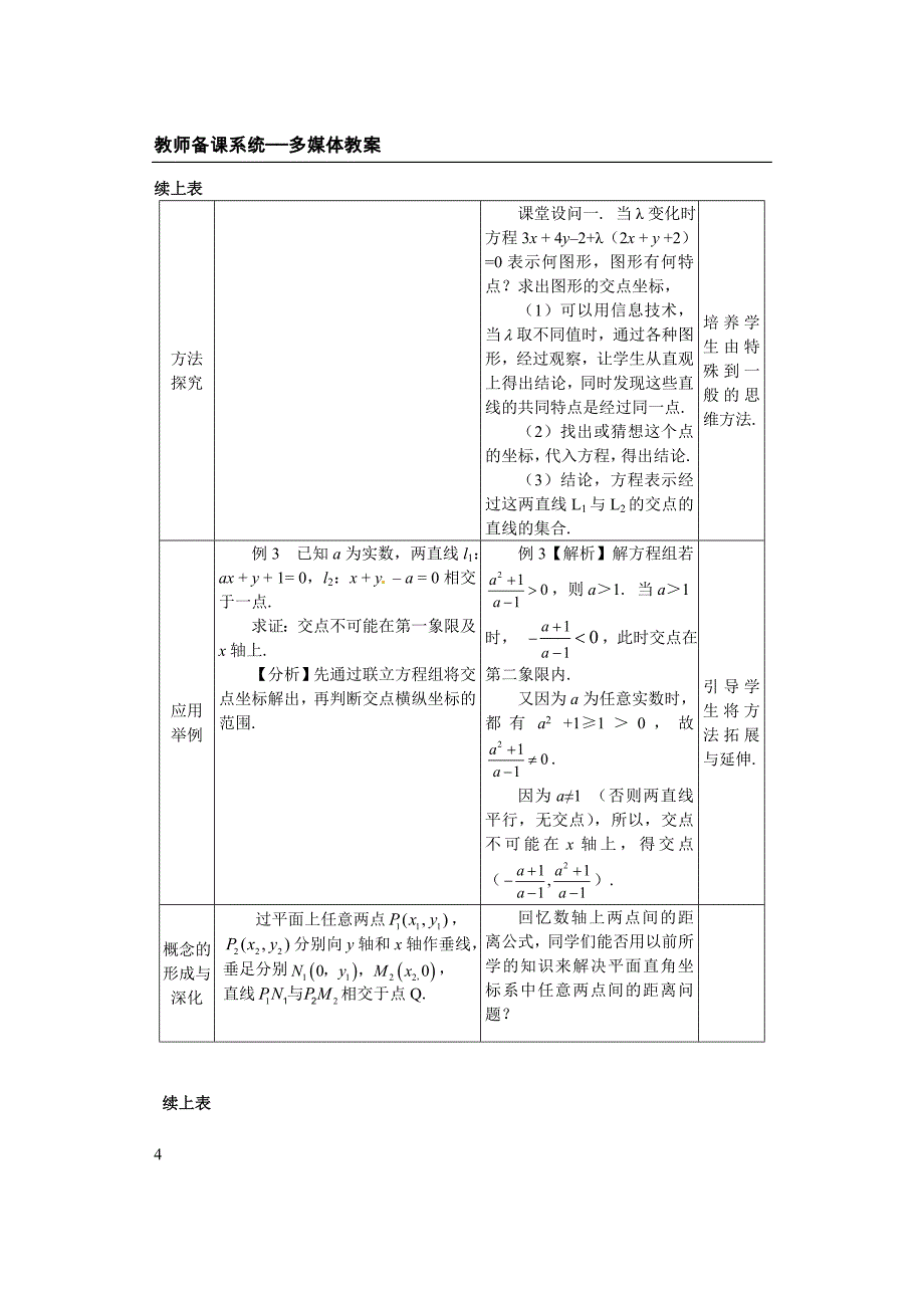 直线的交点坐标与距离公式-教案_第4页