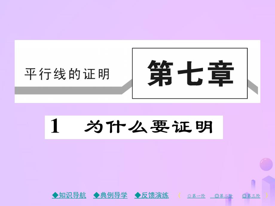 2018年秋八年级数学上册 第七章 平行线的证明 1 为什么要证明作业课件 （新版）北师大版_第1页