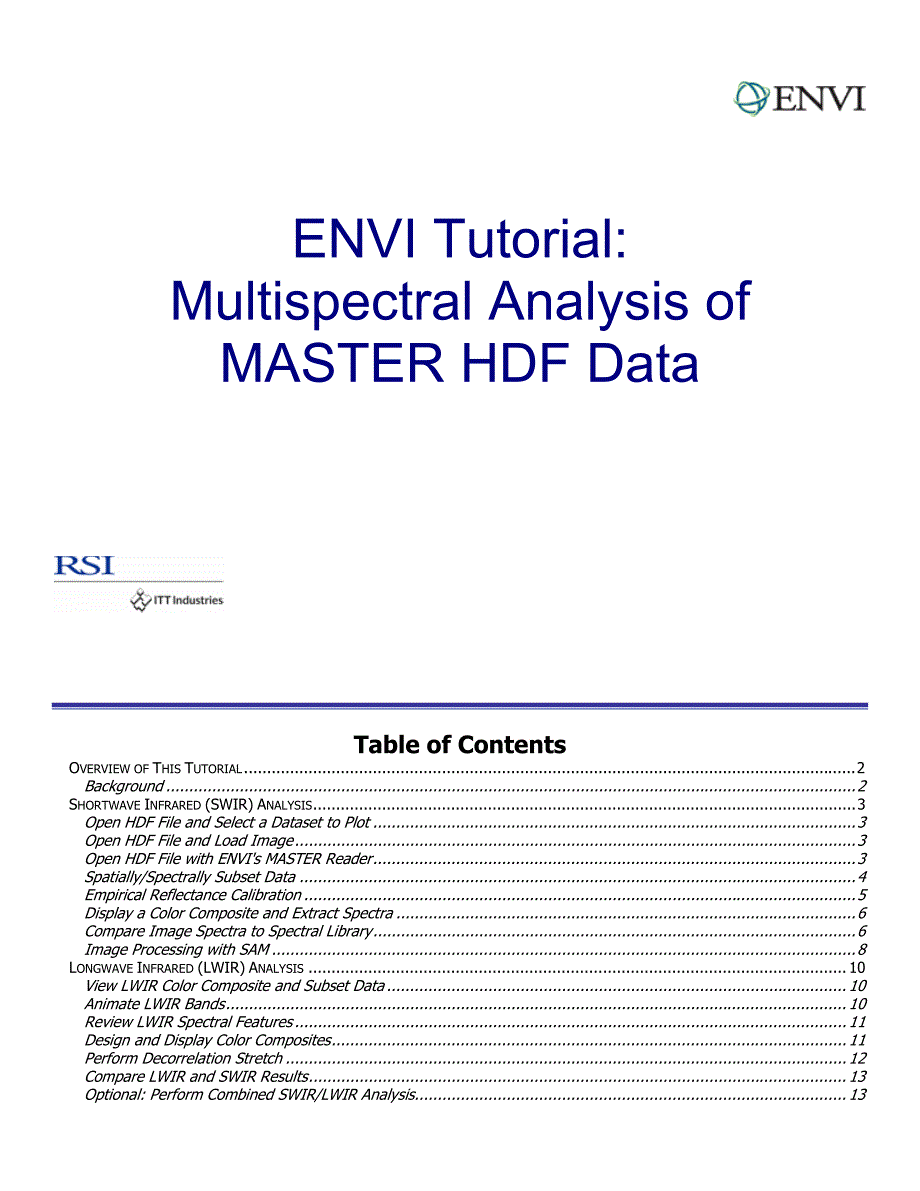 专题24envi中hdf格式介绍和master影像数据处理_第1页