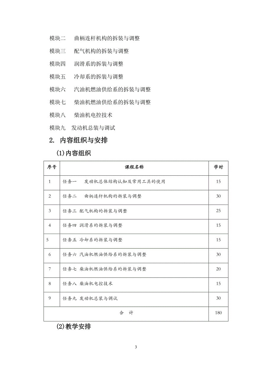 汽车高职-发动机构造与维修-课程标准_第3页