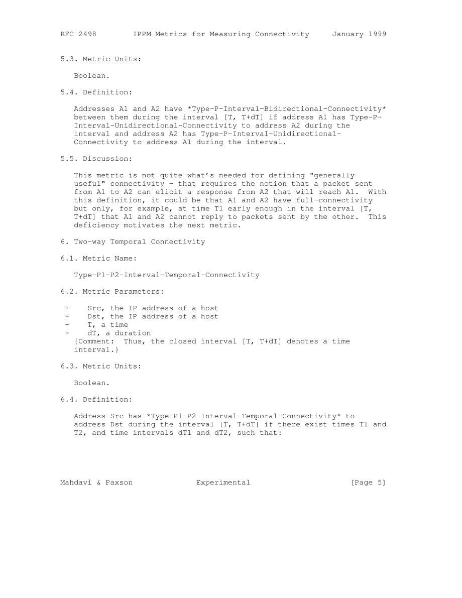 rfc2498.ippm metrics for measuring connectivity_第5页