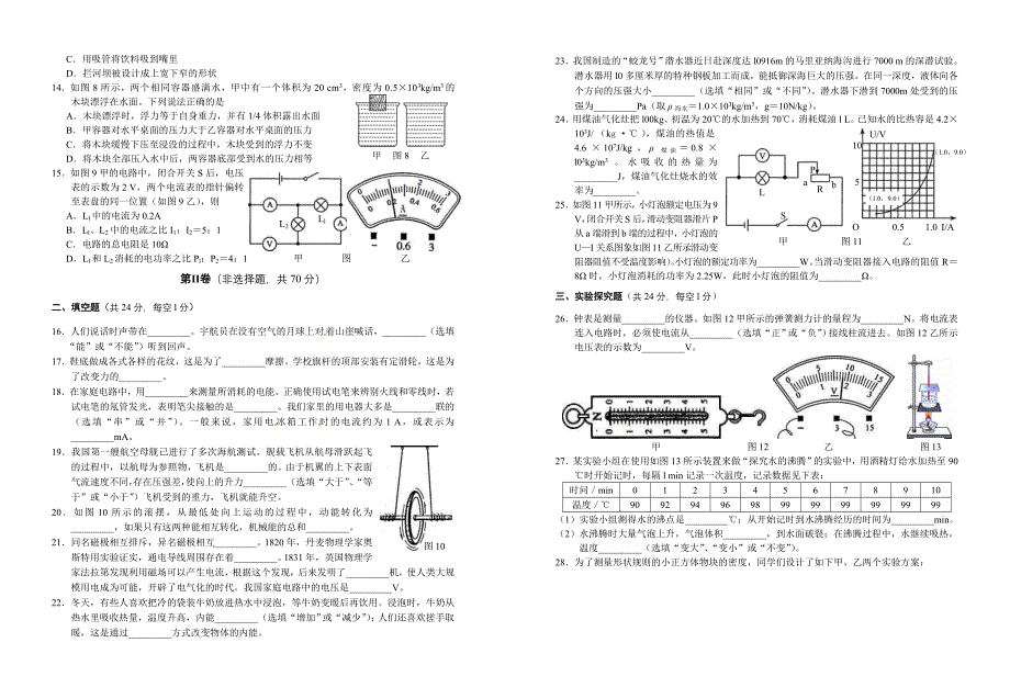 2012年柳州市初中毕业升学考试物理试卷_第2页