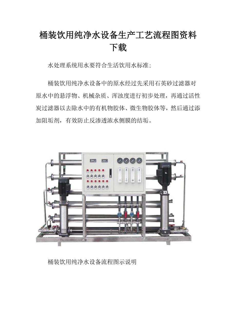 桶装饮用纯净水设备生产工艺流程图资料下载_第1页