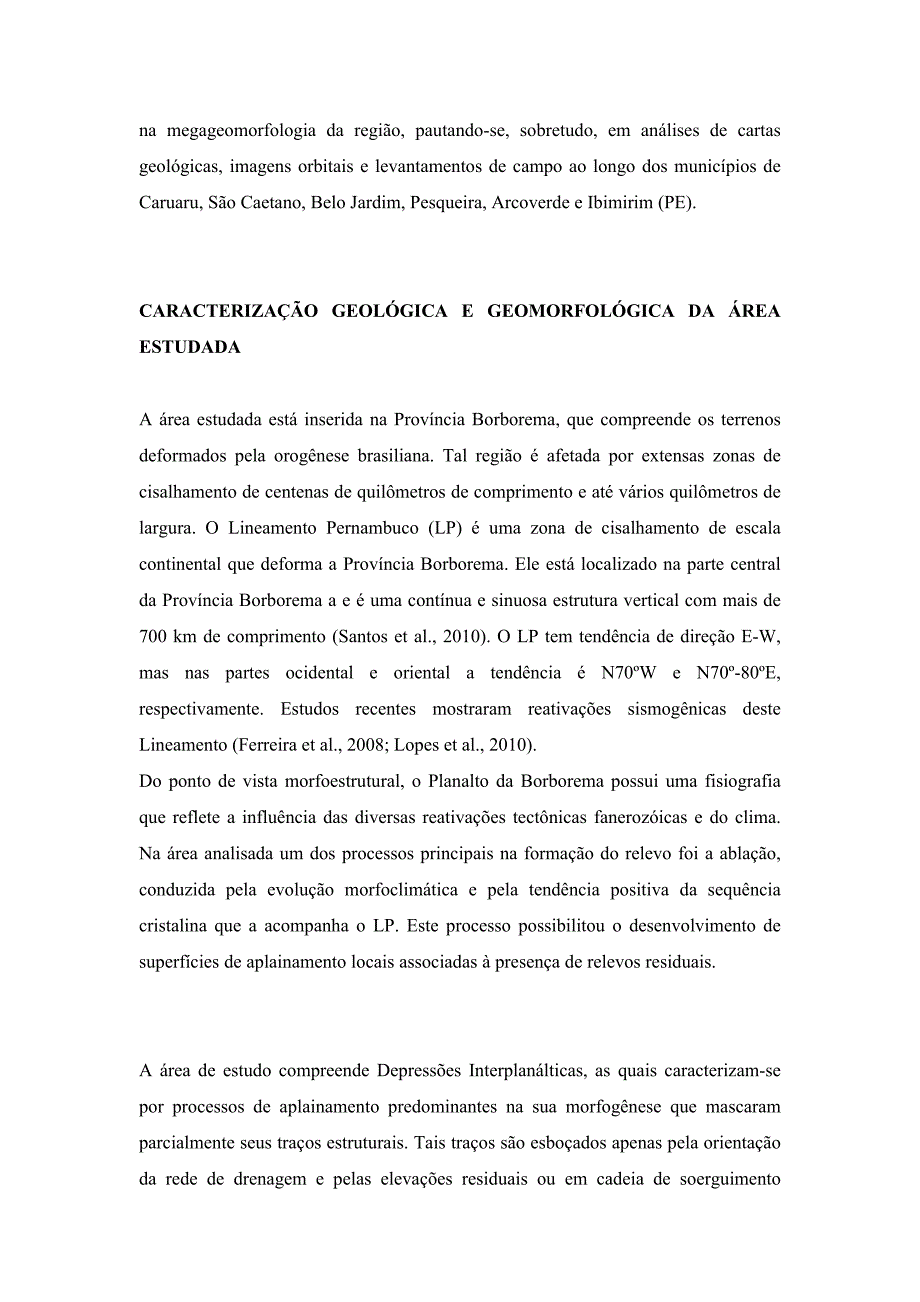 influência da zona de cisalhamento pernambuco na megageomorfologia do agreste pernambucano, provín_第2页