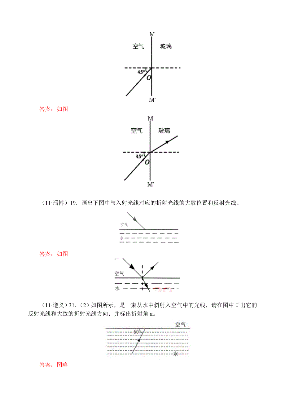 光的折射作图(中考题荟萃)_第3页