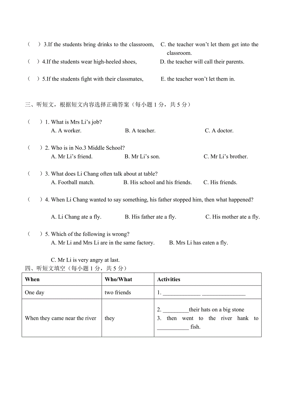 初二年级第二学期期中检测英语试卷   2007_第2页