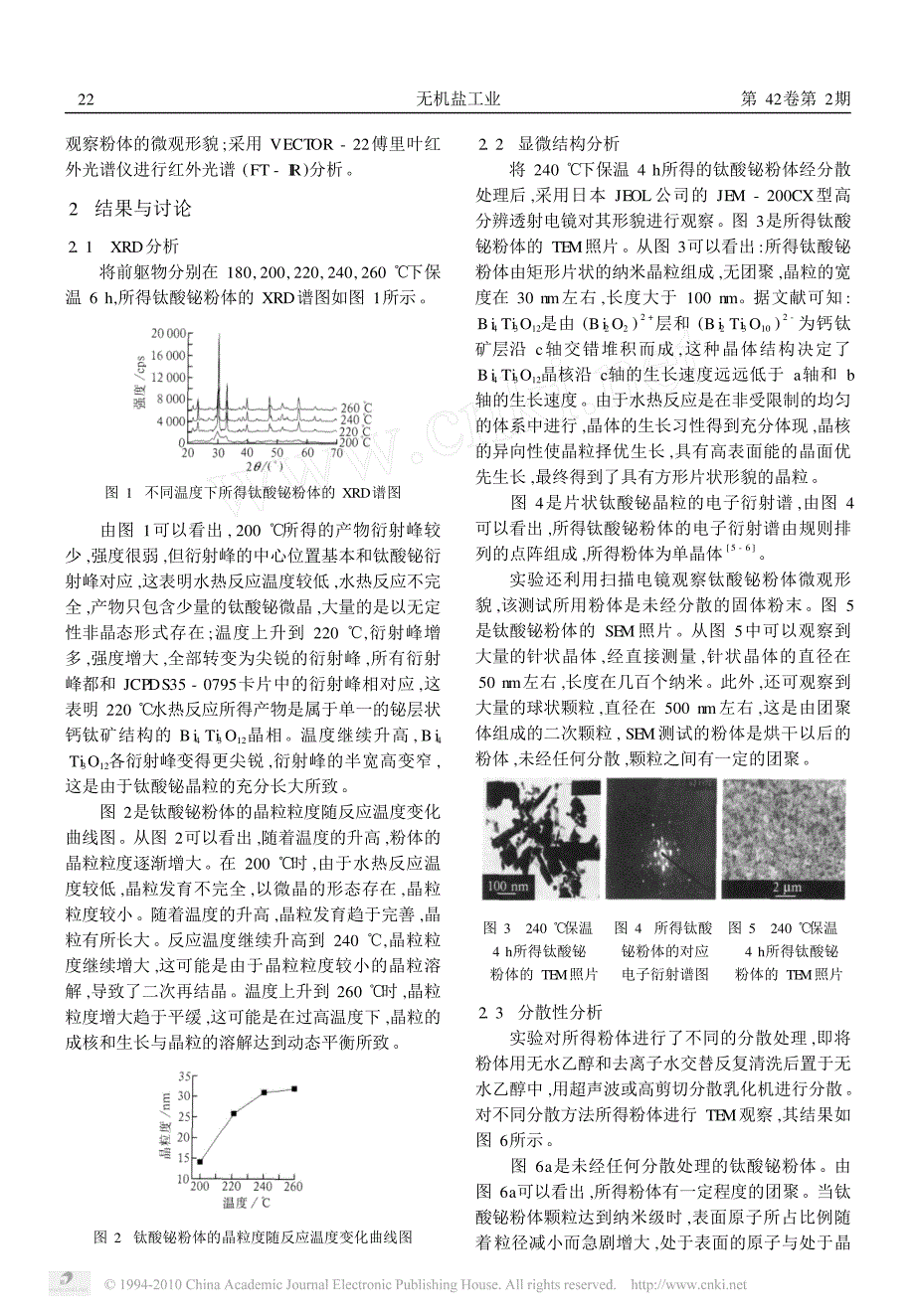 钛酸铋纳米粉体的水热合成与分散_第2页