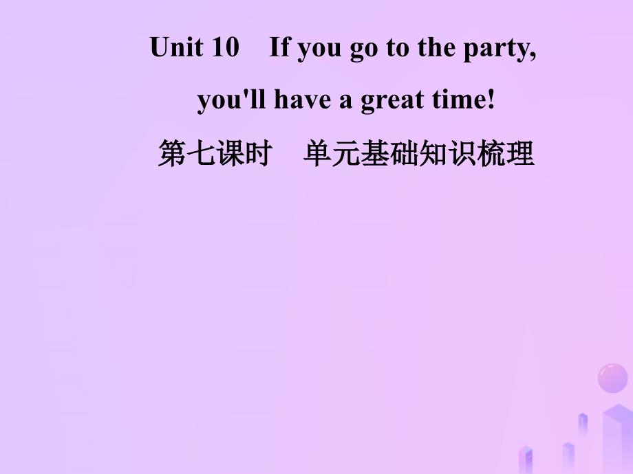 2018年秋八年级英语上册 unit 10 if you go to the party，you’ll have a great time（第7课时）基础知识梳理导学课件 （新版）人教新目标版_第1页