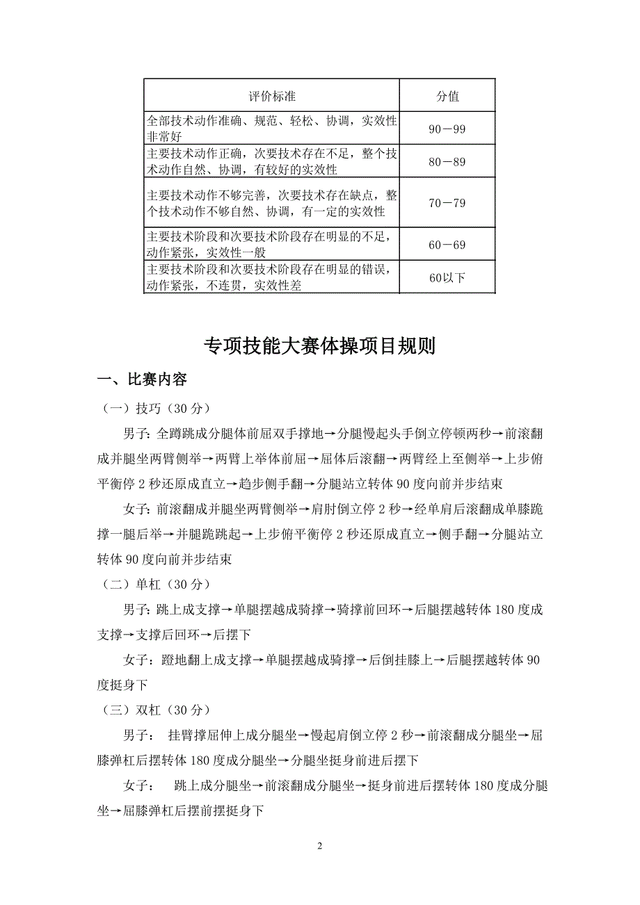 浙江师范大学体育学院专项技能比赛内容与规则_第2页