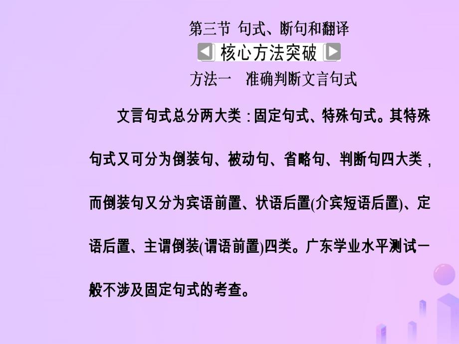 2019高考语文一轮复习 板块二 古代诗文阅读 专题九 文言文阅读 第3节 句式、断句和翻译课件_第3页