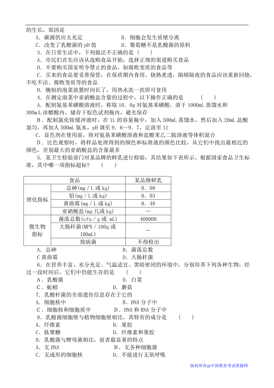 泡菜制作习题_第2页