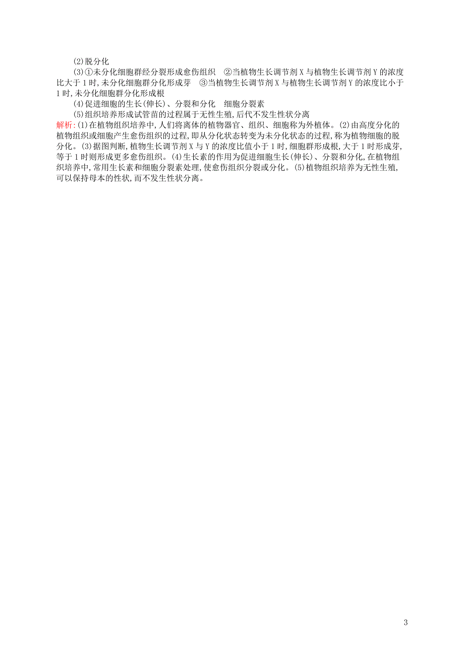 2018-2019高中生物 第4章 现代生物技术 4.1 植物的组织培养练习 北师大版选修1_第3页