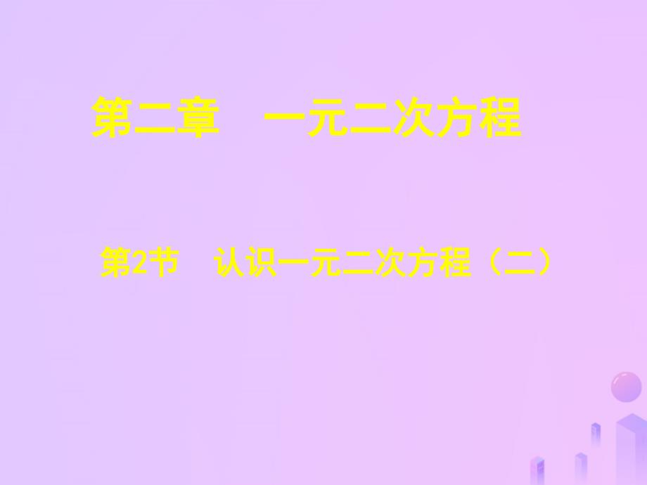 广东省河源市江东新区九年级数学上册 第二章 一元二次方程 2.1 认识一元二次方程（二）课件（b层）（新版）北师大版_第1页