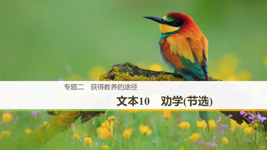 2018-2019学年苏教版必修一：专题2 文本10 劝学(节选) 课件(共62页)_第1页